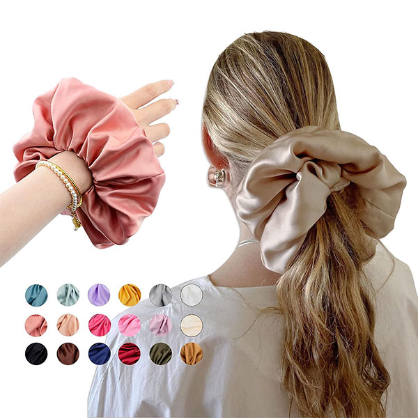 18 Colors XXXL-Large Jumbo Scrunchies Oversized Hair Scrunchies Satin Elastics Scrunchy Bobbles Hair Ties Accessories Oversize Scrunchies for Girls Women