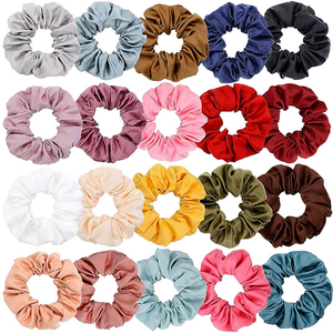 20 Colors Large Satin Hair Scrunchies Elastic Hair Bobbles Ponytail Holder Hair Scrunchy Vintage Hair Ties Accessories for Women Girls